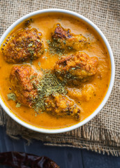 Vegetable kofta curry, indian food 