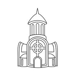 Church building line icon, outline vector sign, linear pictogram isolated on white. Illustration of the logo for the Christian and Catholic faith, the symbol of Easter.