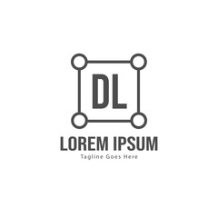 Fototapeta na wymiar Initial DL logo template with modern frame. Minimalist DL letter logo vector illustration