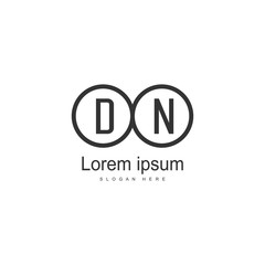 Obraz premium Initial DN logo template with modern frame. Minimalist DN letter logo vector illustration