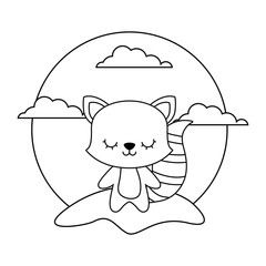 cute cat animal in landscape