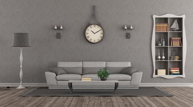 Elegant gary living room