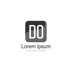 Initial DO logo template with modern frame. Minimalist DO letter logo vector illustration