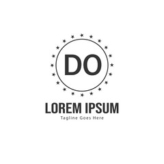 Obraz premium Initial DO logo template with modern frame. Minimalist DO letter logo vector illustration