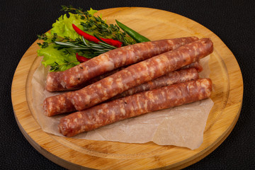 Pork sausages for grill