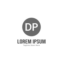 Fototapeta premium Initial DP logo template with modern frame. Minimalist DP letter logo vector illustration