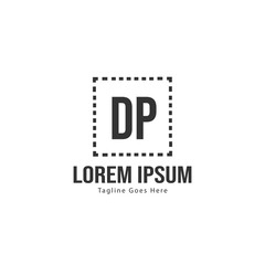 Obraz premium Initial DP logo template with modern frame. Minimalist DP letter logo vector illustration
