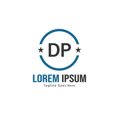 Obraz premium Initial DP logo template with modern frame. Minimalist DP letter logo vector illustration