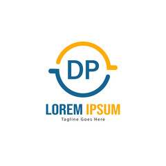 Obraz premium Initial DP logo template with modern frame. Minimalist DP letter logo vector illustration