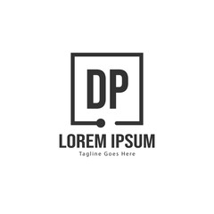 Fototapeta premium Initial DP logo template with modern frame. Minimalist DP letter logo vector illustration