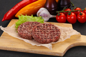 Raw burger cutlet