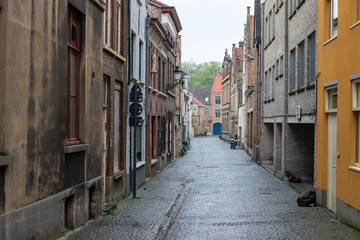 Fototapeta na wymiar Rainy Brugge streets, May 2019