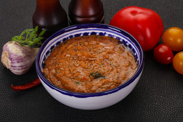 Famous Spanish gazpacho tomato soup