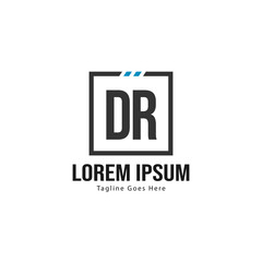 Obraz premium Initial DR logo template with modern frame. Minimalist DR letter logo vector illustration