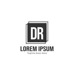 Initial DR logo template with modern frame. Minimalist DR letter logo vector illustration