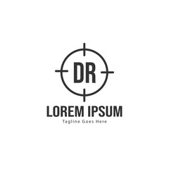 Initial DR logo template with modern frame. Minimalist DR letter logo vector illustration