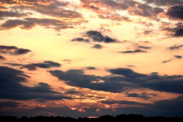 Random Sunset on a cloudy night