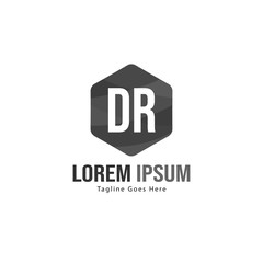 Initial DR logo template with modern frame. Minimalist DR letter logo vector illustration