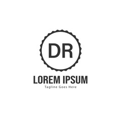 Initial DR logo template with modern frame. Minimalist DR letter logo vector illustration
