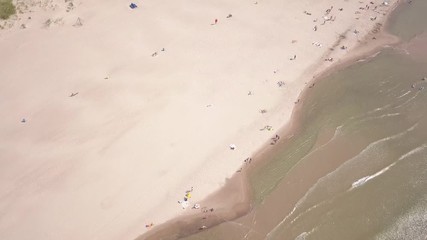Baltic Sea coast beach Ventspils Kurzeme aerial drone top view 4K UHD video