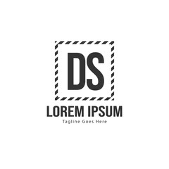 Initial DS logo template with modern frame. Minimalist DS letter logo vector illustration