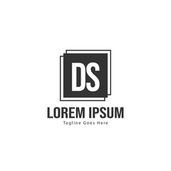Initial DS logo template with modern frame. Minimalist DS letter logo vector illustration
