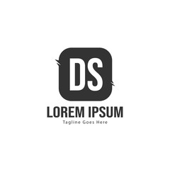 Initial DS logo template with modern frame. Minimalist DS letter logo vector illustration