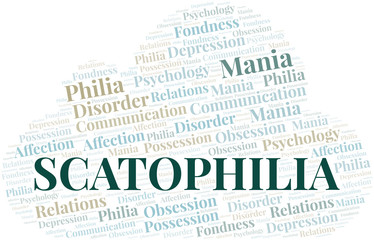 Scatophilia word cloud. Type of Philia.