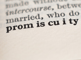 Dictionary definition of word promiscuity, selective focus.
