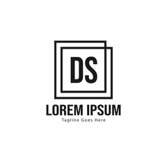 Initial DS logo template with modern frame. Minimalist DS letter logo vector illustration