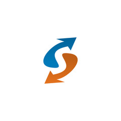 S letter arrow logo design vector template