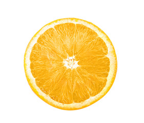 slice orange on white background