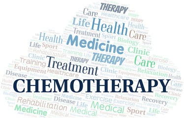 Obraz premium Chemotherapy word cloud. Wordcloud made with text only.