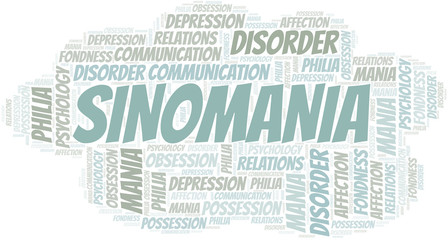 Fototapeta premium Sinomania word cloud. Type of mania, made with text only.