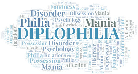 Diplophilia word cloud. Type of Philia.