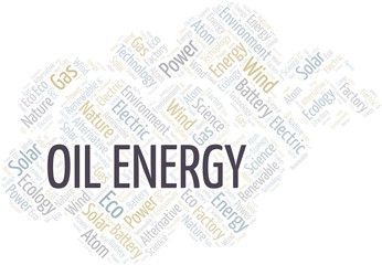 Oil Energy word cloud. Wordcloud made with text only.