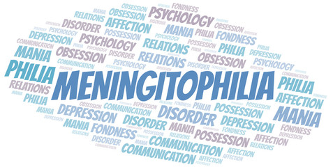 Meningitophilia word cloud. Type of Philia.