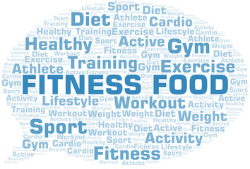 Fitness Food word cloud. Wordcloud made with text only.