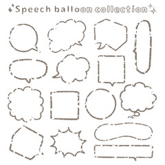 吹き出し　手描き風　セット