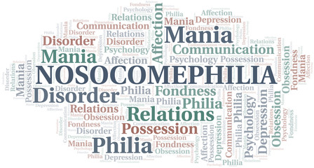 Nosocomephilia word cloud. Type of Philia.