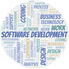 Obraz premium Software Development word cloud. Wordcloud made with text only.