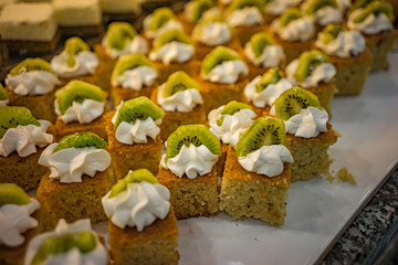 Turkish sweets on the table laid out beautifully for lunch. Eid al-Fitr.