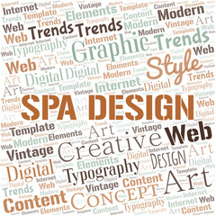 Spa Design word cloud. Wordcloud made with text only.