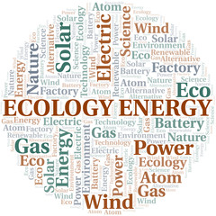 Fototapeta premium Ecology Energy word cloud. Wordcloud made with text only.