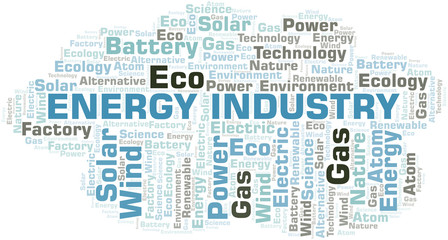 Energy Industry word cloud. Wordcloud made with text only.