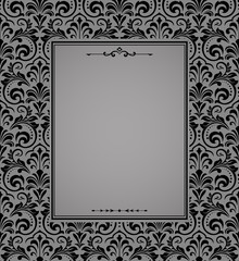 Decorative frame Elegant vector element for design in Eastern style, place for text. Floral black border. Lace illustration for invitations and greeting cards