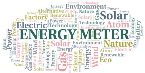 Obraz premium Energy Meter word cloud. Wordcloud made with text only.