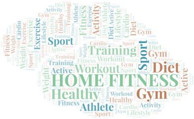 Home Fitness word cloud. Wordcloud made with text only.
