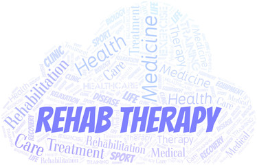 Obraz premium Rehab Therapy word cloud. Wordcloud made with text only.