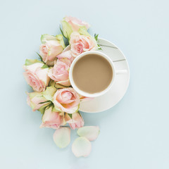 Coffee and flowers